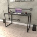 Ver imagem 2 de Kit 2 Mesas de Escritório Office 120cm Estilo Industrial Prisma Preto Onix - Mpozenato