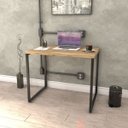 Ver imagem 2 de Kit 2 Mesas de Escritório Office 90cm Estilo Industrial Prisma Carvalho - Mpozenato