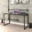 Ver imagem 2 de Kit 2 Mesas de Escritório Office 135cm Estilo Industrial Prisma Preto Onix - Mpozenato