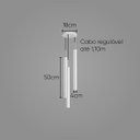 Ver imagem 2 de Pendente Tubo Triplo Alumínio Branco + 3 LED Mr11 br. quente St1699