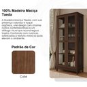 Ver imagem 5 de Cristaleira 1963 2 Portas 3 Prateleiras Madeira Maciça Taeda Café Milani Movelaria