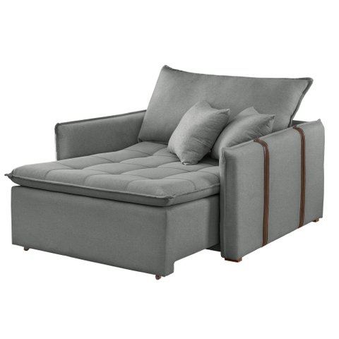 Poltrona Cama 110cm Detroid Elegance Móveis Linho