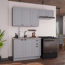 Ver imagem 1 de Armário de Cozinha Modulada Compacta Fidelitá Nara 100% MDF 3 Peças 200cm 8 Portas 2 Gavetas sem