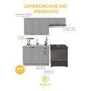 Ver imagem 5 de Armário de Cozinha Modulada Compacta Fidelitá Nara 100% MDF 3 Peças 200cm 8 Portas 2 Gavetas sem