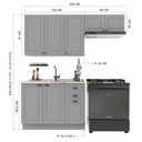 Ver imagem 4 de Armário de Cozinha Modulada Compacta Fidelitá Nara 100% MDF 3 Peças 200cm 8 Portas 2 Gavetas sem