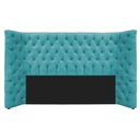 Ver imagem 1 de Cabeceira Queen Everest P02 160cm para Cama Box Suede - Doce Sonho Móveis Azul Turquesa