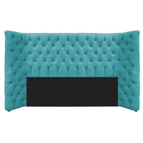 Cabeceira Queen Everest P02 160cm para Cama Box Suede - Doce Sonho Móveis Azul Turquesa