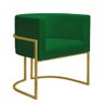 Kit 2 Poltronas Decorativa Nayara Base Ferro Dourado Twdecora Suede - 2