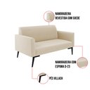 Ver imagem 4 de Sofá Namoradeira com 2 Poltronas Pés Villach Marisa Suede D03 - D'Rossi Bege