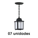 Ver imagem 2 de 7 Pendente Colonial Externo Vintage Preto Varanda Sacada Alz