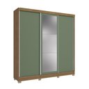 Ver mais imagens de Guarda-roupa Casal Kappesberg 3 Portas Reversíveis de Correr 3 Espelhos 2 Gavetas Nogueira