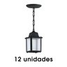 12 Luminária Pendente Colonial Externo Vintage Preto Varanda - 2