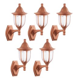 5 Arandela Parede Externa Cobre Medieval Fachada Jardim Alu1 - 1