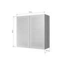 Ver imagem 2 de Armário Aéreo Rainha 80cm 2 Portas MDF Porta de Bater Vidro Reflecta Nature Nesher