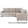 Sofá de Canto 5 Lugares Herval Kurve, Linho Bege Areia - 6