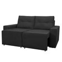 Ver imagem 1 de Sofá Retrátil Polo 1,80m Confortavel para Sala Suede Herrero Cor:preto