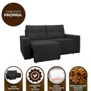 Ver imagem 2 de Sofá Retrátil Polo 1,80m Confortavel para Sala Suede Herrero Cor:preto