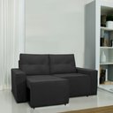 Ver imagem 3 de Sofá Retrátil Polo 1,80m Confortavel para Sala Suede Herrero Cor:preto