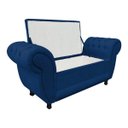 Ver imagem 3 de Sofá Retrô com Baú Grécia 1,95M Namoradeira Calçadeira Suede Azul Marinho D'Rossi