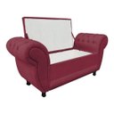 Ver imagem 3 de Sofá Retrô com Baú Grécia 1,95M Namoradeira Calçadeira Suede Rosê D'Rossi