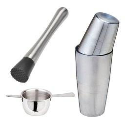 KIT COQUETELEIRA - DOSADOR - SOCADOR DE FRUTAS - DRINKS BAR BEBIDAS COQUETEL Nutri-Family - 1