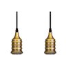 2 Pendente Fio Soquete Industrial Retro E27 Dourado 1M Alu96 - 1