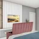 Ver imagem 1 de Calçadeira Baú Recamier Solteiro 90CM Kiara Suede Rosê - D A DECOR