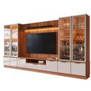 Ver imagem 4 de Estante Home para TV até 75” Noble 360cm com 4 Cristaleiras LED e Portas Reflecta Jequitiba/Off