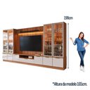 Ver imagem 3 de Estante Home para TV até 75” Noble 360cm com 4 Cristaleiras LED e Portas Reflecta Jequitiba/Off