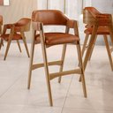 Ver imagem 2 de Kit 04 Banquetas Altas para Cozinha Sala de Jantar Bar Suran L02 Couríssimo Camel - Lyam Decor