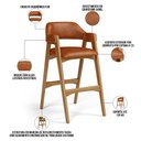 Ver imagem 4 de Kit 04 Banquetas Altas para Cozinha Sala de Jantar Bar Suran L02 Couríssimo Camel - Lyam Decor