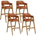 Ver imagem 1 de Kit 04 Banquetas Altas para Cozinha Sala de Jantar Bar Suran L02 Couríssimo Camel - Lyam Decor