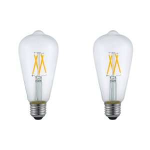2 Lâmpada Filamento LED ST64 4W 2400K Branco Quente Alu98