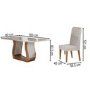 Ver imagem 3 de Mesa de Jantar 6 Lugares Lana Mel/blonde/veludo Pastel - Viero Móveis