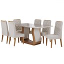Ver imagem 2 de Mesa de Jantar 6 Lugares Lana Mel/blonde/veludo Pastel - Viero Móveis