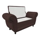 Ver imagem 3 de Sofá Retrô com Baú Grécia 1,95M Namoradeira Calçadeira Suede Marrom D'Rossi