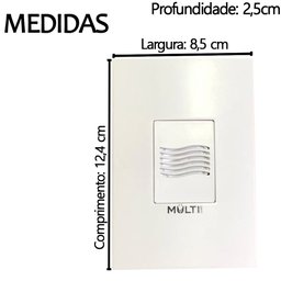 Campainha Grilo Cigarra Residencial Comercial Slim com Fio Embutir 4X2 Bivolt - 2