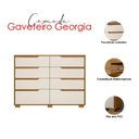 Ver imagem 6 de Guarda Roupa Casal San Lorenzo com Espelho e Cômoda Georgia Freijó Off White – Moval