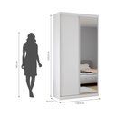 Ver imagem 5 de Guarda Roupas Modulado Solteiro com Espelho 120cm 2 Portas de Correr 100% MDF Royal