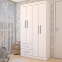 Ver imagem 1 de Guarda-roupa Infantil Linho 4 Portas 2 Gavetas Flex Branco - Panorama Móveis