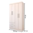 Ver imagem 4 de Guarda-roupa Infantil Linho 4 Portas 2 Gavetas Flex Branco - Panorama Móveis