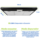Ver imagem 4 de Depurador de Ar Exaustor 90 Cm Parede para Cozinha 127v 3 Velocidades Philco