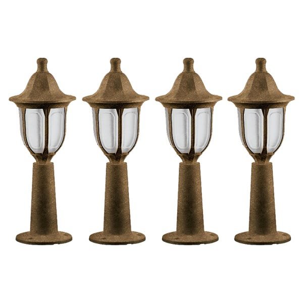 4 Luminária de Jardim Poste Colonial Marrom Imbuia Externo A