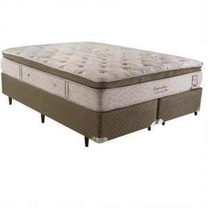 Cama Box Queen Herval Imperatore Eco Bamboo, Molas Ensacadas, 73x158x198cm