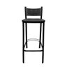 Banqueta Bistrô Alta Tubo Preto com Encosto - 1