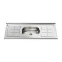 Ver imagem 3 de Balcão Gabinete Nathan com Pia Inox 120cm 2 Portas Branco - Nathy Móveis