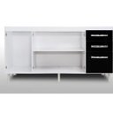 Ver imagem 4 de Balcão Gabinete Nathan com Pia Inox 160cm 3 Portas Branco - Nathy Móveis