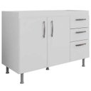 Ver imagem 1 de Balcão Gabinete de Pia 120cm Nathan 2 Portas Branco - Nathy Móveis