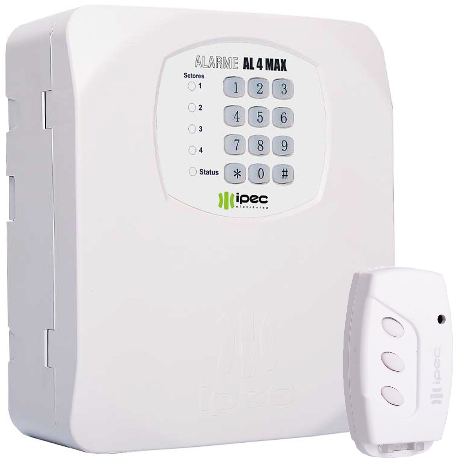 Kit Alarme Residencial Comercial Al4 Max 4 Sensores sem Fio Bateria 12V 7Ah Sirene Controle Ipec - 2