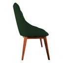 Ver imagem 4 de Kit 6 Cadeiras de Jantar Estofada Elisa Anatômica Veludo Verde Base Madeira Maciça Mel